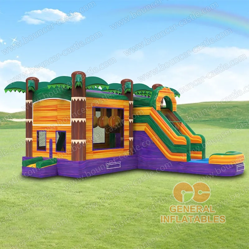 Water slide with sealed pool